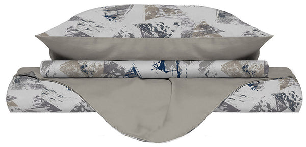 acquista Copripiumino con Federe Stampato in Microfibra Urban Blu Varie Misure