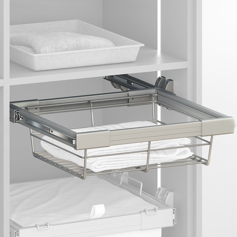 Kit Cassetto Metallico con Guide Regolabile Modulo di 600 mm Acciaio e Alluminio Grigio Emuca