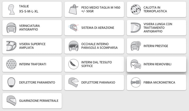 Casco Integrale per Scooter Visiera Lunga CGM San Francisco 308A Bianco Varie Misure