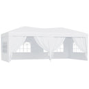 Tendostruttura Pieghevole da Giardino 6 Pannelli Laterali Bianco 3x6m 