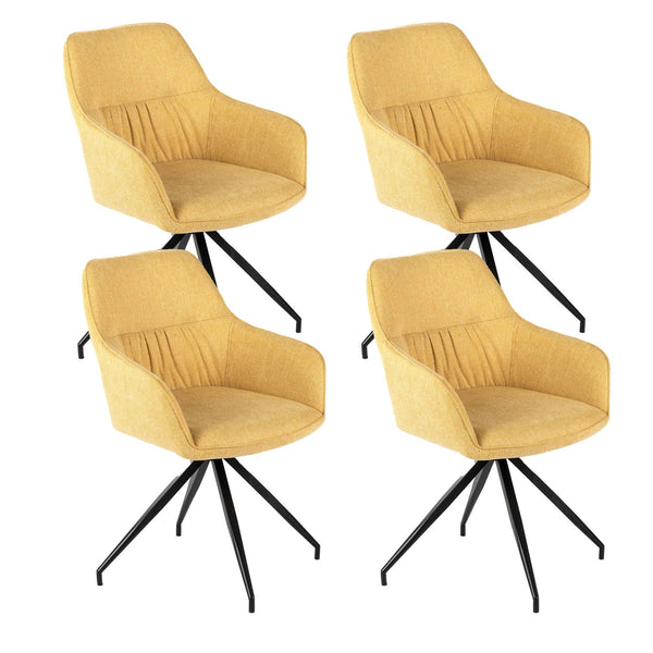 Set 4 Sedie 56x56xH87 cm in Tessuto Gaia Giallo online