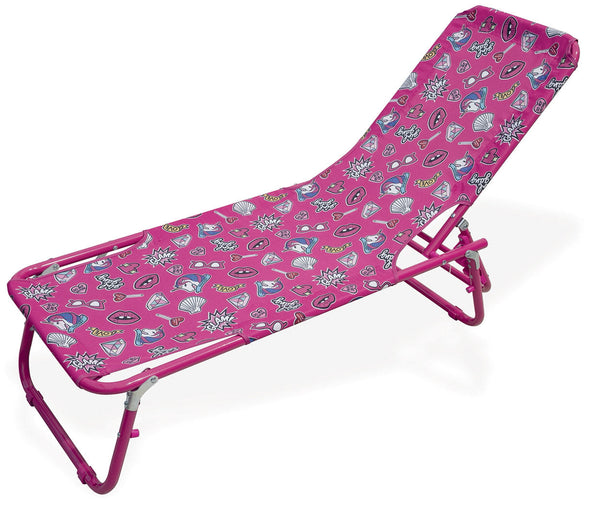 sconto Lettino Prendisole Pieghevole per Bambini in Metallo Soriani Glamour Rosa