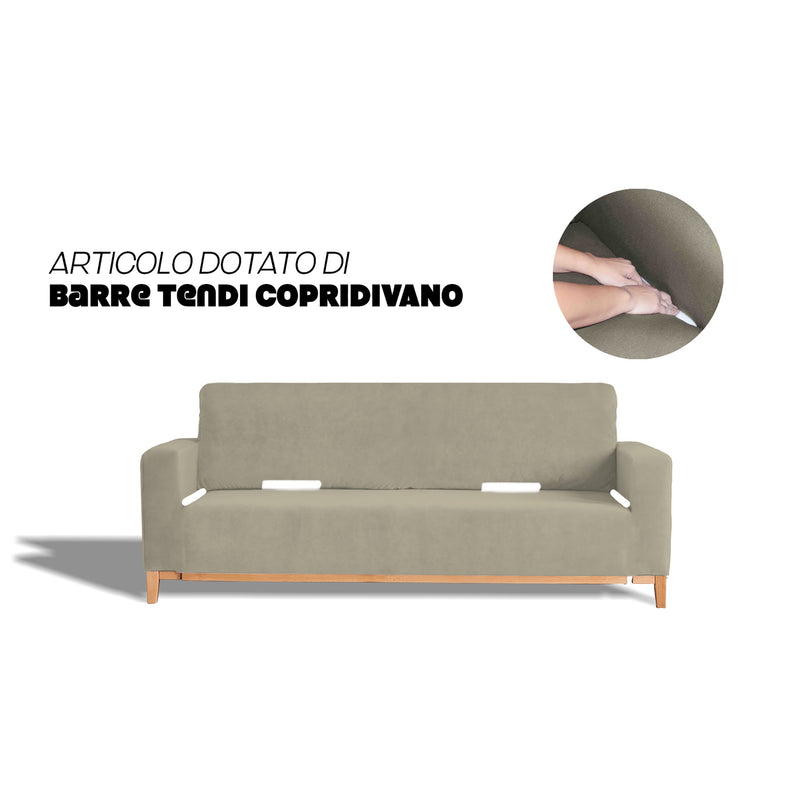 Copridivano Elasticizzato in Poliestere Dahlia Tortora Varie Misure