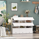 Scarpiera Modulare in PVC Bianca Armadietto Componibile Salvaspazio Bianca