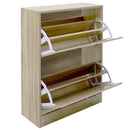 Scarpiera 2 Ante Ripiani Doppia Profondità in Melanina 60x24x83cm Colore Beige