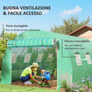 Telo per Serra 4x3x2 m con 8 Finestre Porta Avvolgibile e Bordi Interrati in PE Verde
