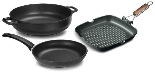 acquista Batteria di Pentole 3 Pezzi in Alluminio Pressofuso Antiaderente Olympia Supreme