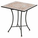 Tavolo da Giardino Quadrato 70x70 cm in Ferro Battuto con Mosaico Soriani Cipro