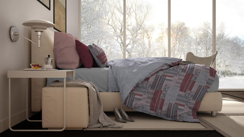 Copripiumino con Federe Stampato Athena Lucy Rosso Varie Misure