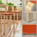 Set 4 Sgabelli Impilabili Rotondi in Legno 40x54 cm Rosso e Legno 