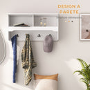 Mobile Ingresso con Scarpiera e Appendiabiti 80x20x40 cm in MDF e Poliestere Bianco