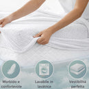 Coprimaterasso Singolo 80x190x27cm in Spugna Jacquard con Elastico Anti Acaro Bianco      