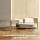 Credenza da Cucina 80x40x135 cm con 6 Scomparti Ante Soft Close in MDF Bianco e Legno      