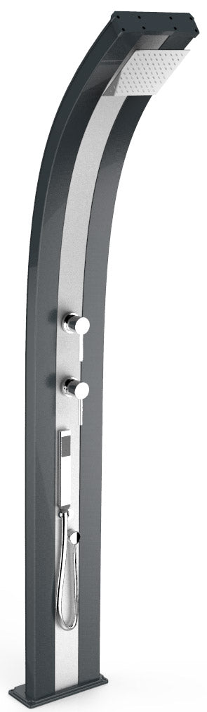 online Doccia da Esterno Giardino Miscelatore e Doccetta Mobile Arkema Dada Fascia Inox Grigio Antracite