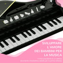 Mini Pianoforte Giocattolo per Bambini a 32 Tasti con Sgabello Microfono Musiche Luci e Gambe Rimovibili Nero