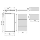 Kit 3 Cestelli e Vassoio per Amadio Regolabile 900 mm Emuca Nero