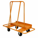 Trolley per Trasporto Cartongesso Pannelli Compensato e MDF Max 1000kg con Ruote in Acciaio Arancione