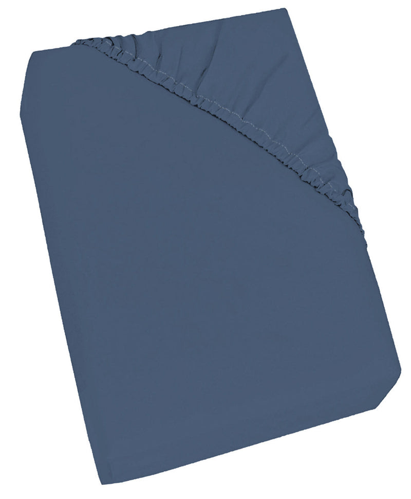 Lenzuolo Sotto con Angoli ed Elastico Tinta Unita Avio