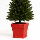 Base Albero di Natale a Vaso 40x40x41 cm con Attacco Universale in Resina Rosso      