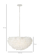 Lampadario Feather Ø60x30 cm in Ferro e Plastica Bianco      