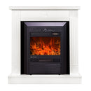 Camino Elettrico da Pavimento 86,5x82x25 cm Effetto Fiamma 2000W Donald & Cristina Bianco/nero