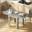 Tavolo da Pranzo Allungabile per 4-6 Persone 140x80x77,5 cm in Legno e Acciaio Grigio e color Legno      
