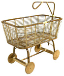 Culla per Bambini in Rattan Ruote in Legno Norma