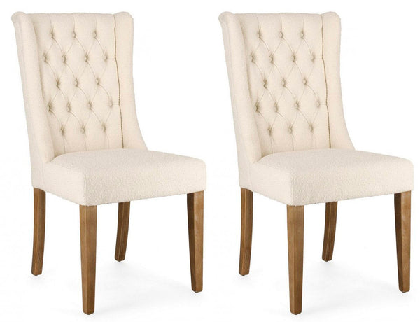 sconto Set 2 Sedie 51x63x104h cm Columbia Naturale Bouclè