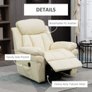 Poltrona Alzapersona Elettrica 1 Motore 96x93x105 cm Reclinabile in Similpelle Crema