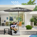 Telo di Ricambio per Ombrellone Rettangolare 3x2 m a 6 Stecche Poliestere Anti UV 50+ Grigio   