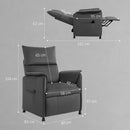 Poltrona Reclinabile Elettrica con Telecomando 80x83x104 cm in Tessuto Effetto Velluto Nero   