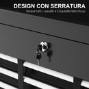 Cassetta per Attrezzi 6 Cassetti con Serratura 60x26x34 cm in Acciaio Nero