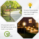 Set 2 Lampioni Solari per Giardino con 2 LED e Accensione Automatica   Nero
