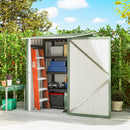 Casetta da Giardino Porta Attrezzi 100x104x160 cm con Porta in Acciaio Galvanizzato Verde Chiaro      