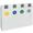 Pattumiera per Raccolta Differenziata 4 Scomparti 240 L 120x30x96 cm in Acciaio Verniciato Bianco
