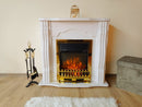Camino Elettrico da Pavimento 88,3x95x30 cm Effetto Fiamma 2000W Classic & Galileo Gold Bianco