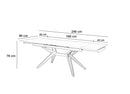 Tavolo Allungabile 160/240x90x76 cm in Ceramica Match 3  Grigio Opaco