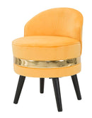 Sedia Mini Paris Arancione Ø45x62 cm in Legno Spugna e Poliestere Arancione e Oro e Nero