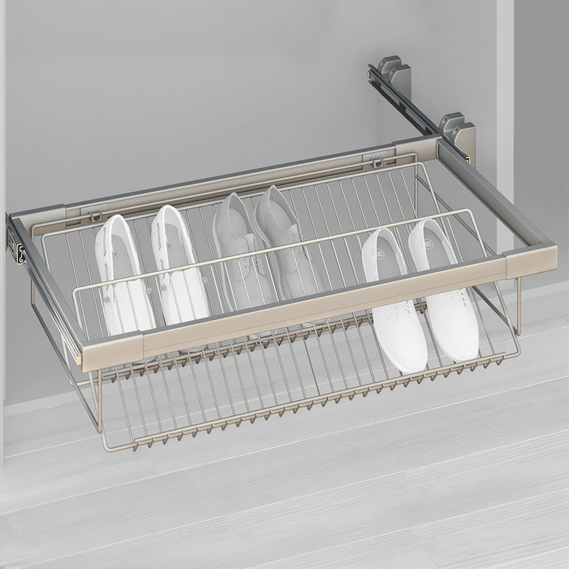 Cassetto Porta Scarpe Scarpiera per Armadio 60 cm Emuca Grigio Metallizzato