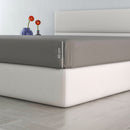 Lenzuolo Sotto Matrimoniale con Angoli H40 cm ed Elastico Tinta Unita Fumo