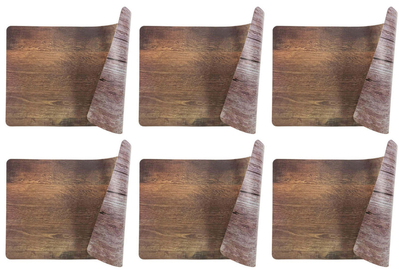 Set 6 Tovagliette Double Face 45x30x0,5 cm  in Plastica VdE Tivoli 1996 Wood Vintage