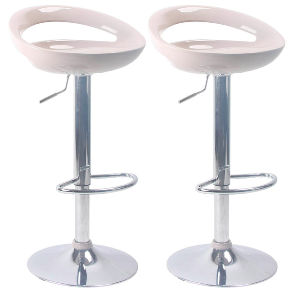 sconto Set 2 Sgabelli con Alzata a Gas e Seduta Girevole in ABS Seattle Beige Lucido