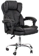 Sedia Direzionale da Ufficio Reclinabile in Similpelle Nera