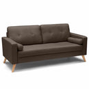 Divano 3 Posti 181x79x84 cm in Tessuto Marrone