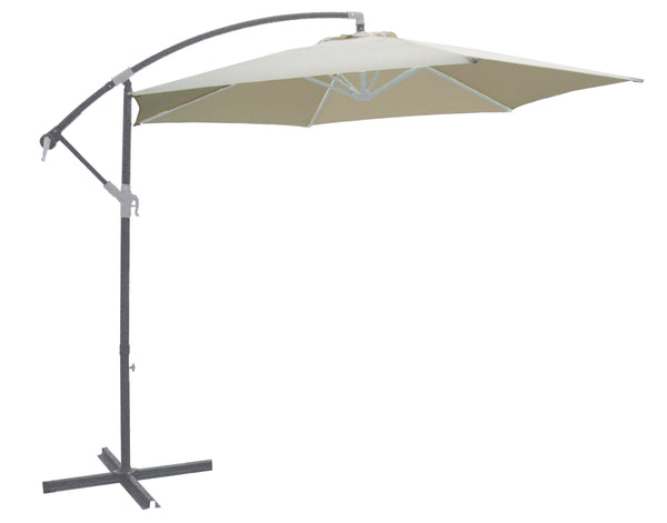 online Ombrellone Decentrato da Giardino Ø3x2,5m Palo in Acciaio Copertura Ecrù