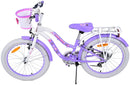 Bicicletta per Bambine 20" Freni Vbrake Cambio Shimano 7 Marce e Cavalletto con Cestino e Portapacchi Viola