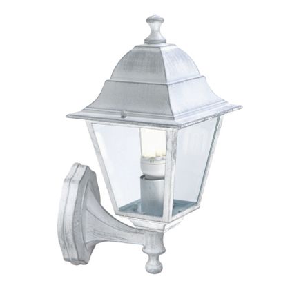 Applique Piccola in Alto da Esterno  in Alluminio Sovil Bianco e Argento