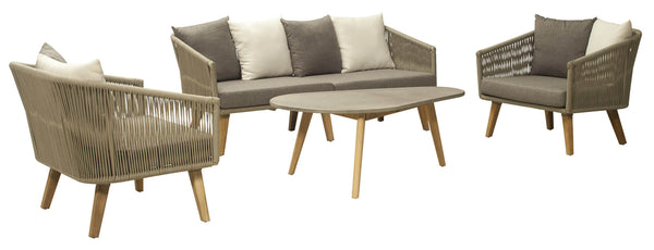 sconto Set Salotto da Giardino in Alluminio Divano 2 Poltrone e Tavolino Vorghini La Spezia