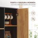 Credenza Moderna da Cucina 88x35x160 cm con 2 Cassetti 2 Ripiani e un Armadietto Legno e Nero      