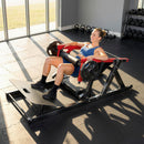 Macchina per Hip Thrust 194x130x72 cm con Pedana Regolabile Capacità 270 kg e Porta Pesi in Acciaio e PU Rosso      